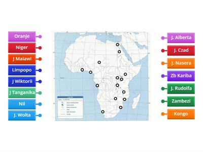 Rzeki Mapa Afryki Materiały dydaktyczne