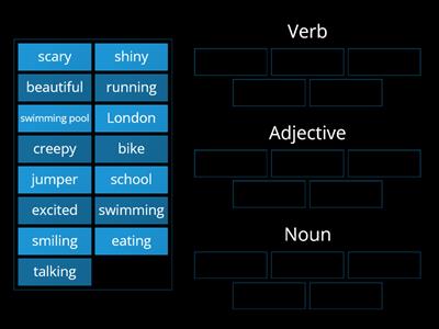 Verbs Adjectives Sort The Nouns Teaching Resources