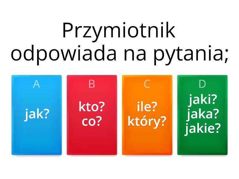 Test ćwiczeniowy przymiotnik Quiz