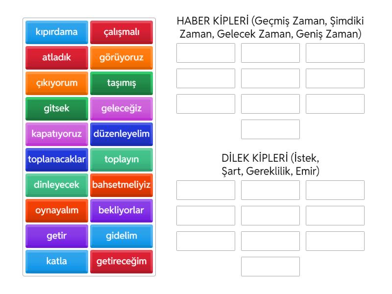 KİP EKLERİ 2 Ordenar por grupo