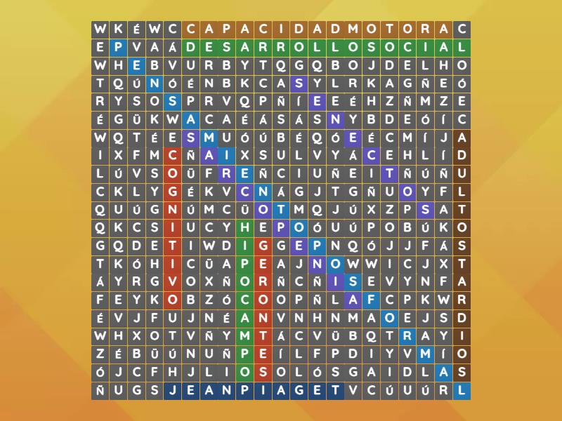 Etapas Del Desarrollo Humano Wordsearch