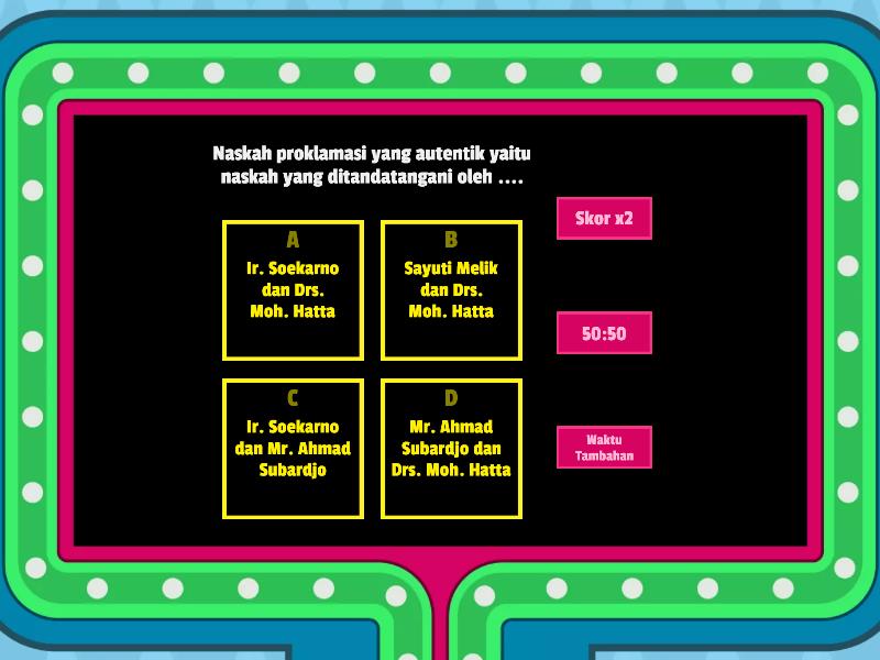 Soal Latihan Tema Gameshow Quiz