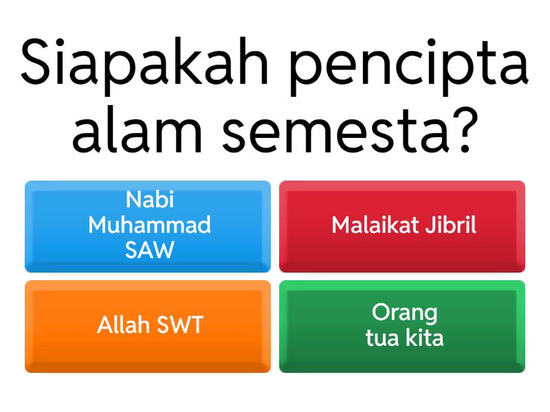 Mengenal Allah SWT Dan Rasul Nya Test