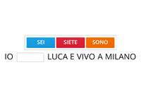 VERBO ESSERE - COMPLETA LE FRASI