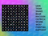 Land Animal Wordsearch