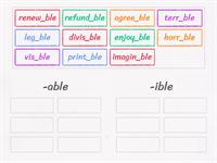 6.14 Word Sort -able vs. -ible