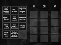 Prepositions of time and place (in, on, at)