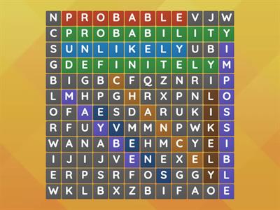 Probability Wordsearch