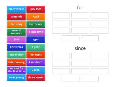 Present Perfect + since / for_bb