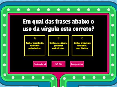 JOGO DA PONTUAÇÃO: A VÍRGULA