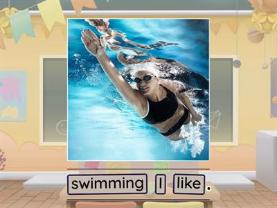 Unjumble sentences with I like + gerund - Abridge Academy 2:3:4