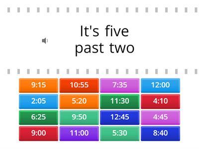 Telling the time - find the match