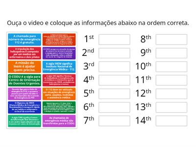 Informações na ordem correta