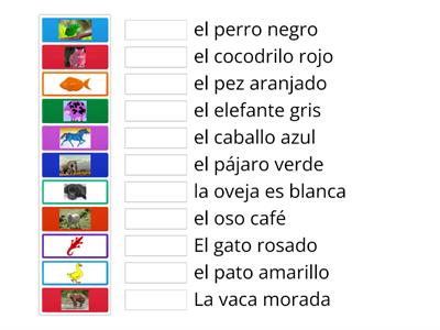 Los animales y los colores