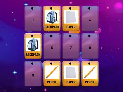 School Objects - memory game 