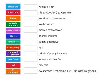 Repetytorium Macmillan cz. 1 Unit 3 - Studying (Nauka)