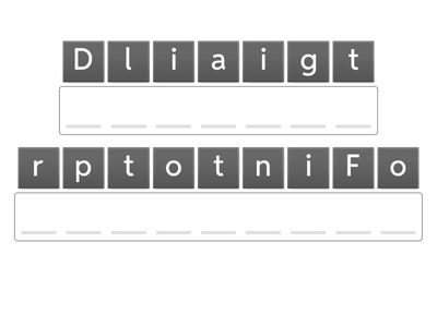 Anagrams - Unscramble the letters to figure out the word