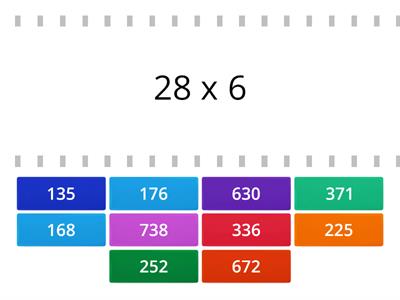 Two digit by 1 digit multiplication