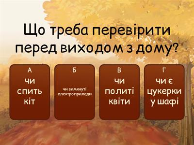 Правила безпеки під час осінніх канікул