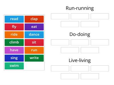 Verb +ing