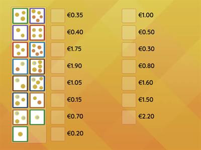 Money - match the euro coins to the correct amount