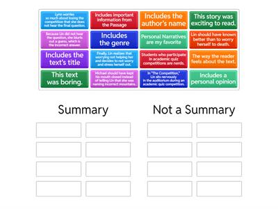 Summarizing "The Competition" Sort