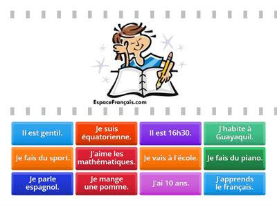 Je fais des phrases en français