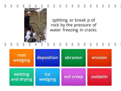 Weathering Erosion Deposition  find the match