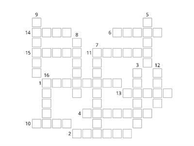 Fill in the crossword puzzle with the plural form of the Irregular Nouns