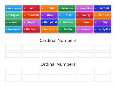 Ordinal Numbers x Cardinal Numbers
