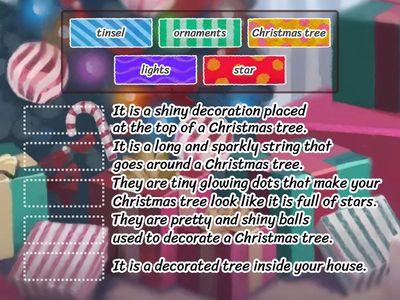 Annemie English - 아느미 잉글리시 - 원어민 영어 교습소 Christmas Word List 4: Christmas tree - Match: word & definition