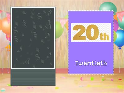 PRONUNCIATION OF ORDINAL NUMBERS 1-20