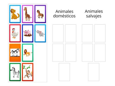 Clasificar los animales domésticos y salvajes