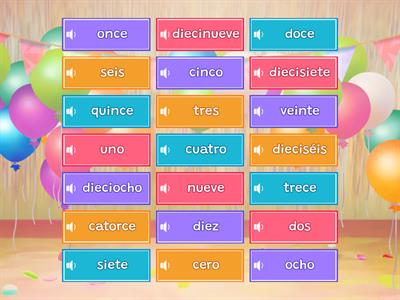 1. LOS NÚMEROS - die numbers - die Zahlen: 0 - 20