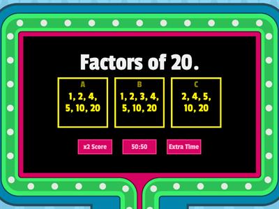 FORM 1 FACTORS & MULTIPLES