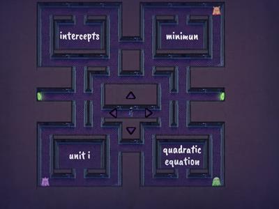 quadratic equation vocabulary -- maze chase