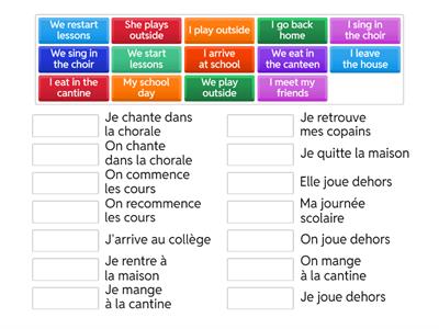 Ma journée scolaire (My school day)