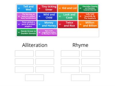 Alliteration and Rhyme Sort