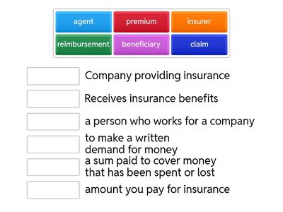 Insurance Vocabulary Match
