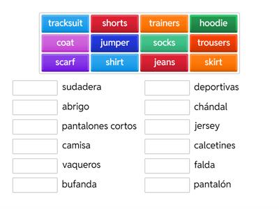 Vocabulary Unit 4 clothes