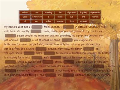 Read and complete: Present Simple and Present Continuous