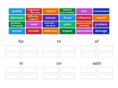 Outcomes Upper unit 8 Nouns with prepositions