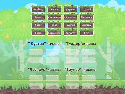 "Жиын элементтерін топтастыр" ойыны