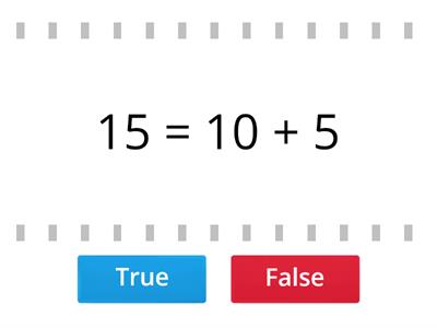 ESOL E2 Numeracy partitioning true or false