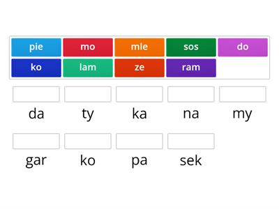 Układanie wyrazów z sylab