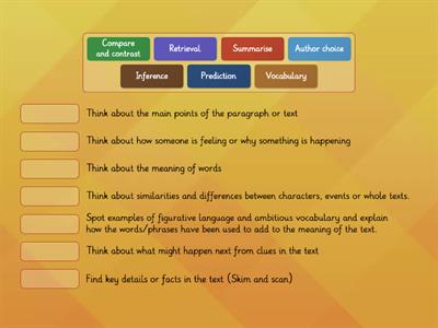 Comprehension skills - Match Up