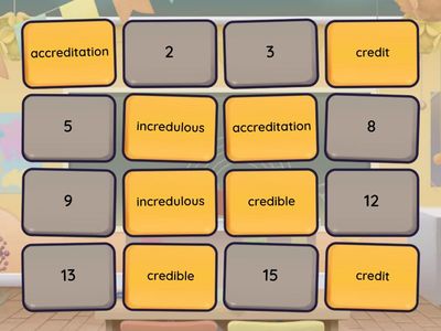 Latin root cred matching pairs