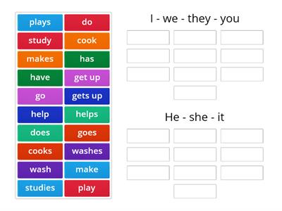 Present Simple group sort