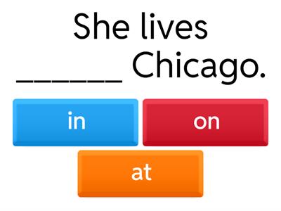 ﻿Prepositions with Addresses and Places