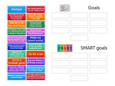 SMART goals sort